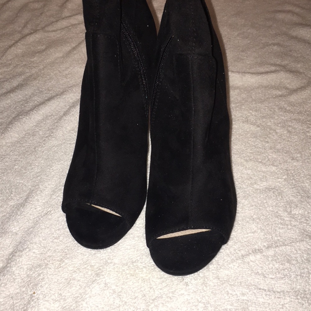Thigh high open toe boots!